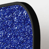 Blauwe glitter script naam pickleball paddle (Links Detail)