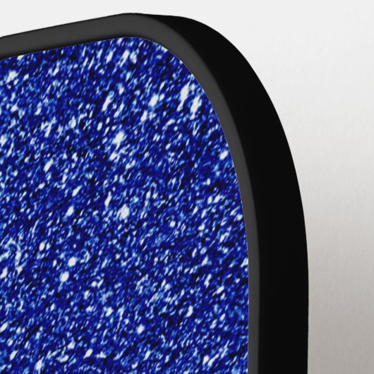 Blauwe glitter script naam pickleball paddle (Links Detail)