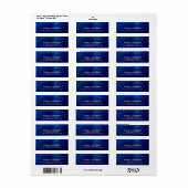 Blauwe glitter Sparkle Confetti Stippen Modern Etiket (Full Sheet)