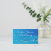 Blauwe glitter Sparkle Makeup Artist Visitekaartje (Staand voorkant)