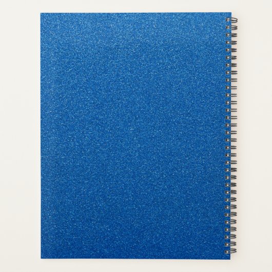 Blauwe glitter, sprankeling, glitterachtergrond planner (Achterkant)