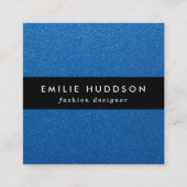 Blauwe glitter, sprankeling, glitterachtergrond vierkante visitekaartje (Voorkant)