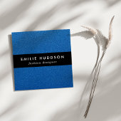 Blauwe glitter, sprankeling, glitterachtergrond vierkante visitekaartje