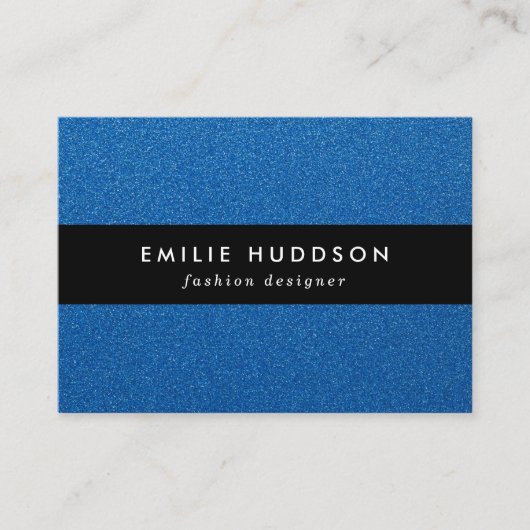 Blauwe glitter, sprankeling, glitterachtergrond visitekaartje (Voorkant)