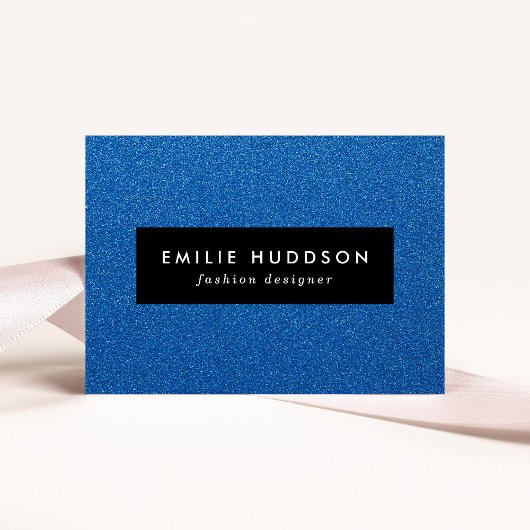 Blauwe glitter, sprankeling, glitterachtergrond visitekaartje