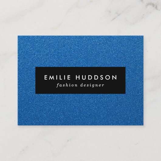 Blauwe glitter, sprankeling, glitterachtergrond visitekaartje (Voorkant)