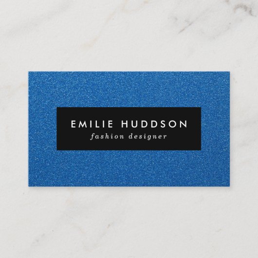 Blauwe glitter, sprankeling, glitterachtergrond visitekaartje (Voorkant)
