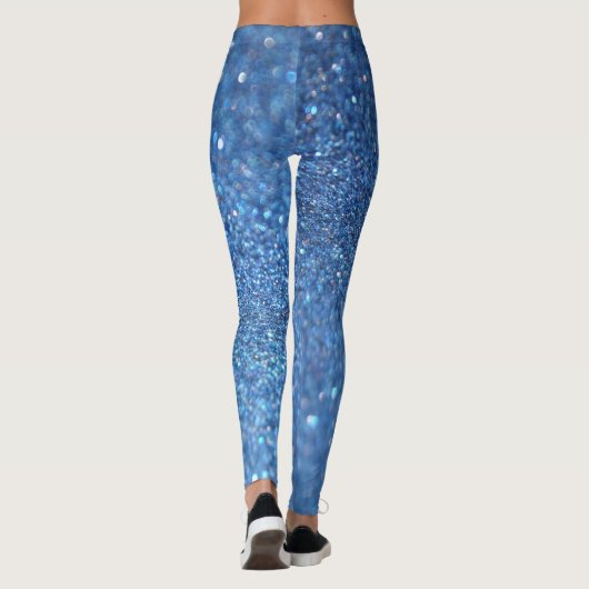 Blauwe glitter-stijl leggings (Achterkant)
