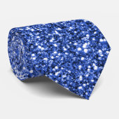 Blauwe glitter stropdas (Opgerold)