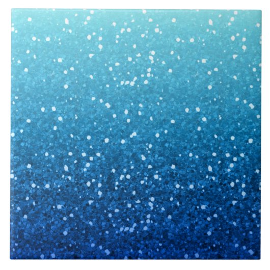 blauwe glitter tegeltje (Voorkant)