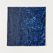 Blauwe Glitter Textuur Festive Schittering Wandkleed (Voorkant (horizontaal))