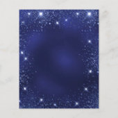 Blauwe glitter-uitnodiging voor kerstfeestfeest (Achterkant)