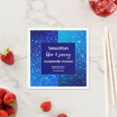Blauwe Glitter vrijgezellenfeest Servet (Insitu)