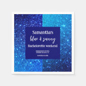 Blauwe Glitter vrijgezellenfeest Servet (Voorkant)