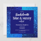 Blauwe Glitter Weekend Bachelorette Feest Uitnodig Kaart (Voorkant)