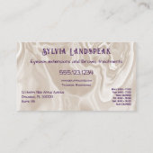 Blauwe Glitter Wimpers & Beige Crème Marmer Visitekaartje (Achterkant)