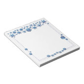  blauwe glitter Winter Snowflakes Kerstmis Notitieblok (Schuin)