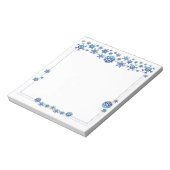  blauwe glitter Winter Snowflakes Kerstmis Notitieblok (Linkerzijde)