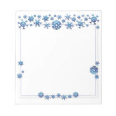  blauwe glitter Winter Snowflakes Kerstmis Notitieblok (Voorkant)