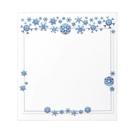  blauwe glitter Winter Snowflakes Kerstmis Notitieblok