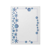 blauwe glitter Winter Snowflakes Kerstmis Notitieblok (Linkerzijde)