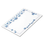 blauwe glitter Winter Snowflakes Kerstmis Notitieblok (Schuin)