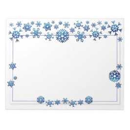  blauwe glitter Winter Snowflakes Kerstmis Notitieblok