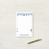  blauwe glitter Winter Snowflakes Kerstmis Post-it® Notes (Op bureau)