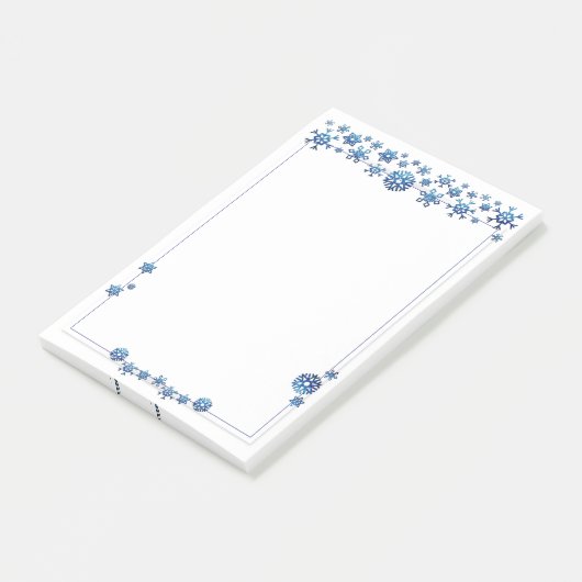 blauwe glitter Winter Snowflakes Kerstmis Post-it® Notes (Schuin)