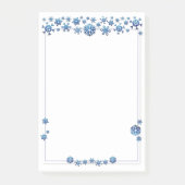 blauwe glitter Winter Snowflakes Kerstmis Post-it® Notes (Voorkant)