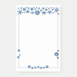  blauwe glitter Winter Snowflakes Kerstmis Post-it® Notes