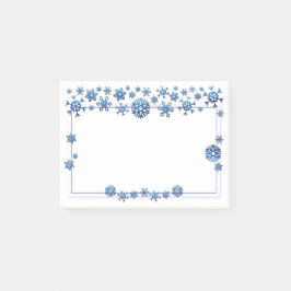  blauwe glitter Winter Snowflakes Kerstmis Post-it® Notes