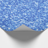 Blauwe glitter & witte sparkles textuur afdrukken cadeaupapier (Hoek)