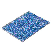 Blauwe glitterachtergrond. Achtergrond gevuld met  Notitieboek (Linkerzijde)