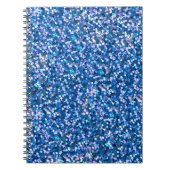 Blauwe glitterachtergrond. Achtergrond gevuld met  Notitieboek (Voorkant)