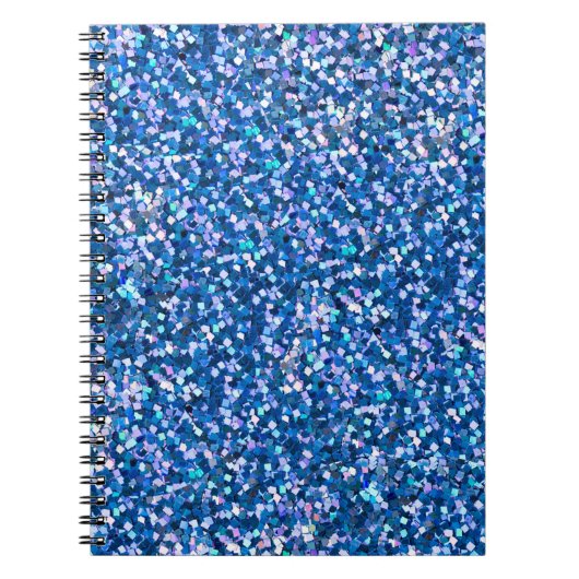 Blauwe glitterachtergrond. Achtergrond gevuld met  Notitieboek (Voorkant)