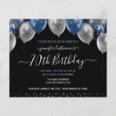 Blauwe Glitterballonnen 70ste verjaardagsfeestje (Voorkant)