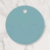 Blauwe glittercirkel bedankjes labels (Achterkant)