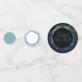 Blauwe glittercirkel confetti (Achterkanten)