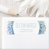 Blauwe glittercirkel etiket (Insitu)