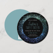 Blauwe glittercirkel kaart (Voorkant / Achterkant)