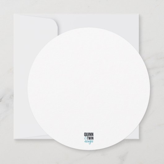 Blauwe glittercirkel kaart (Achterkant)