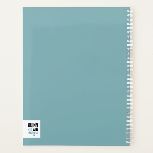 Blauwe glittercirkel planner (Achterkant)