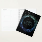 Blauwe glittercirkel planner (Display)
