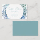 Blauwe glittercirkel visitekaartje (Voorkant / Achterkant)