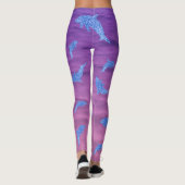 Blauwe glitterdolfijn in roze en Paars Zee Leggings (Achterkant)