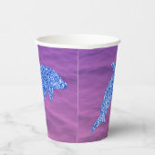 Blauwe glitterdolfijn in roze en Paars Zee Papieren Bekers (Rechts)