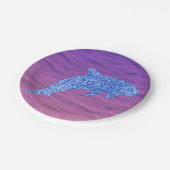 Blauwe glitterdolfijn in roze en Paars Zee Papieren Bordje (Gekanteld)
