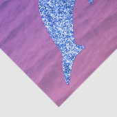 Blauwe glitterdolfijn in roze en Paars Zee Tissuepapier (Detail)