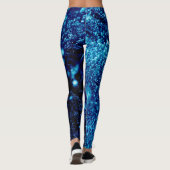 Blauwe glitters Abstract Bevroren bellen Leggings (Achterkant)